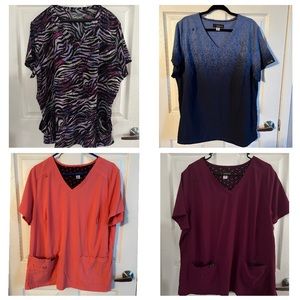 Koi Basics  and Butter Soft Women’s scrub tops lot of 4